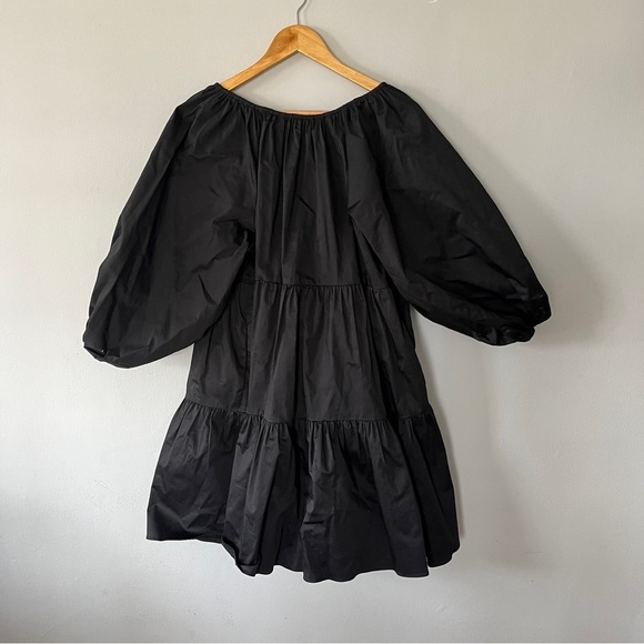 Cynthia Rowley Kasbah Black Cotton Mini Tier Dress Sz M Retail $425 - Picture 6 of 6